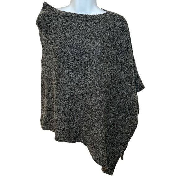 Carbon 2 Cobalt Women's One Sz Sweater Poncho Gray One Shoulder Knit Merino Wool - Picture 1 of 5